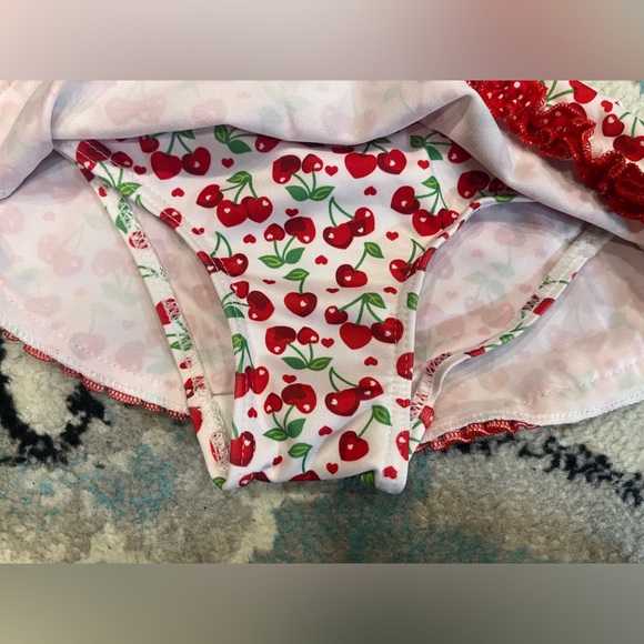 Kids Cherry Print Bikini Set Sz 12 month - Picture 4 of 6